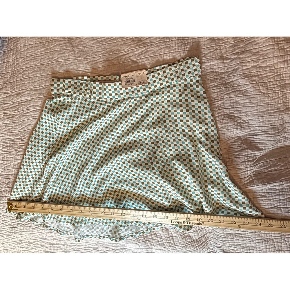 SO Goods for Life Green Checkered Skater Mini Skirt High Rise Small JG2UY001RP